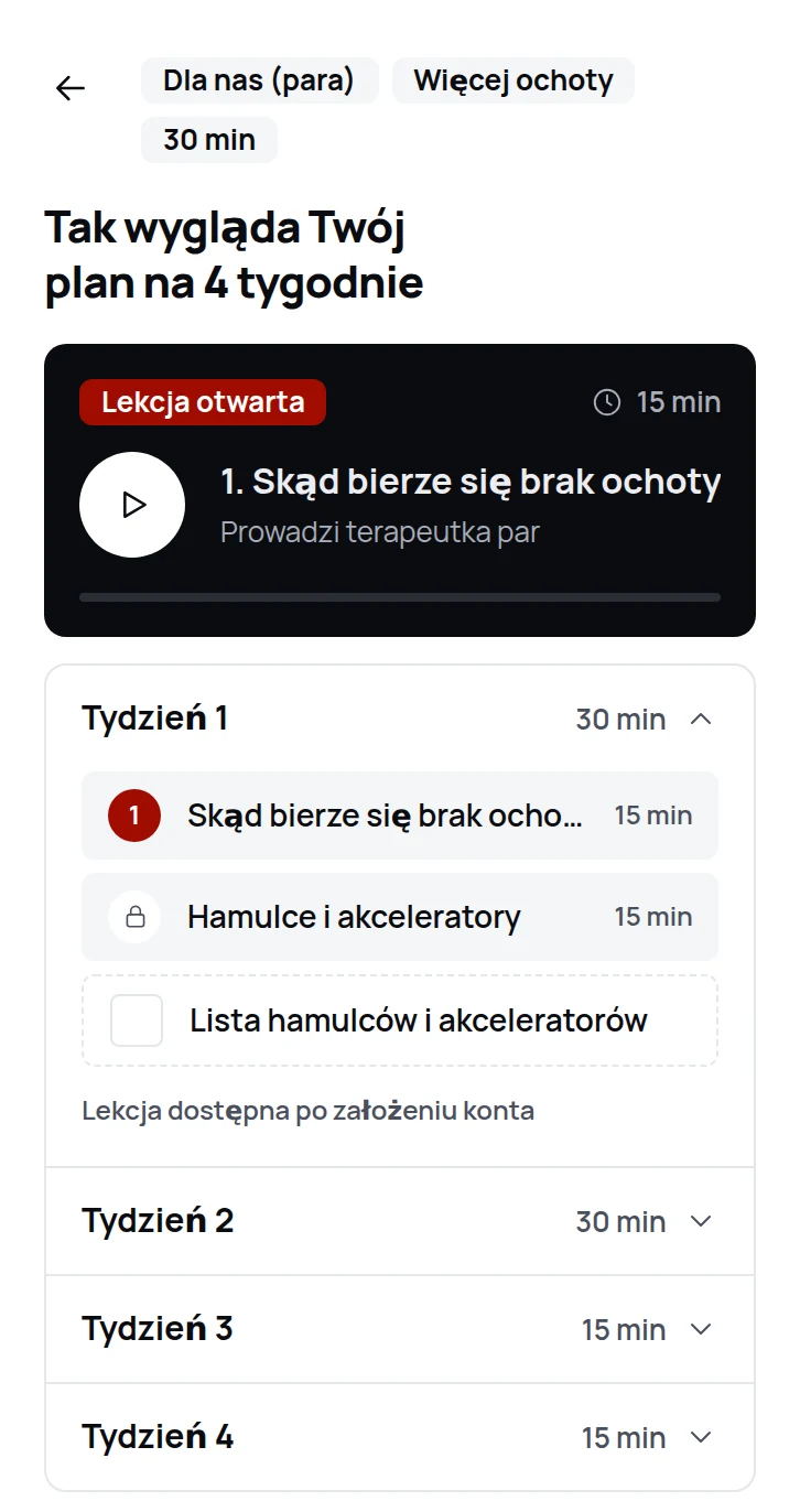 Plan na 4 tygodnie w Seksu na telefonie, lekcja 1 otwarta